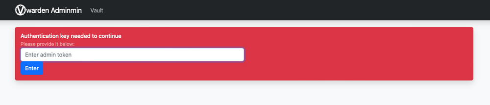 Vaultwarden Adminpanel Login
